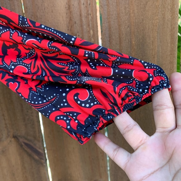 60s-70s Good Times Red/Black dress made in USA size 9/10. - Picture 5 of 12